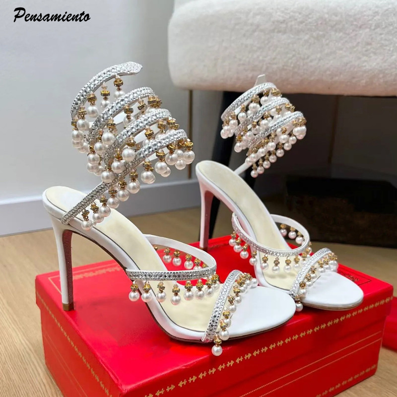 Luxury Rhinestones Pearls Tass - Summer Holiday Clothing Women ulasan dan harga