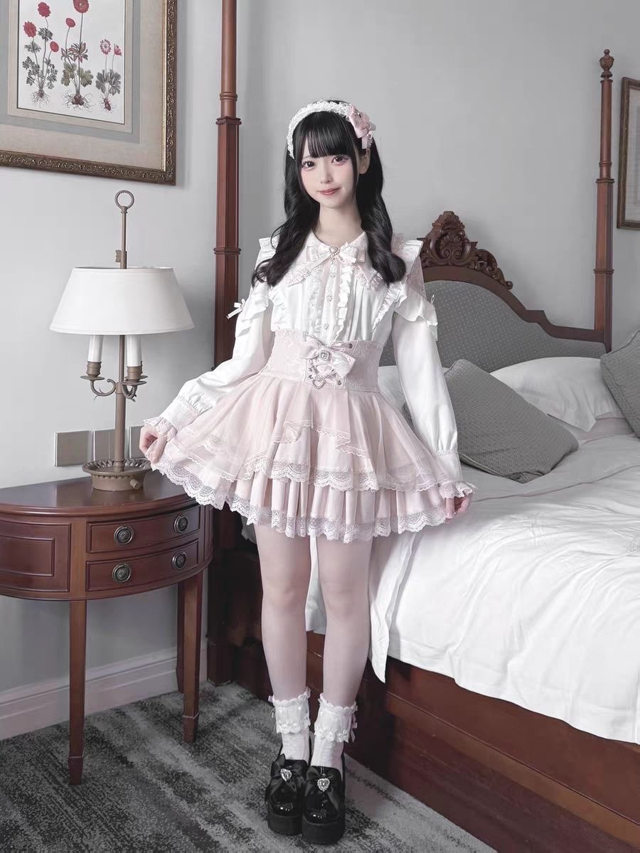 Harajuku Kawaii Skirt Sets Wom - Off Shoulder Blouse ulasan dan harga