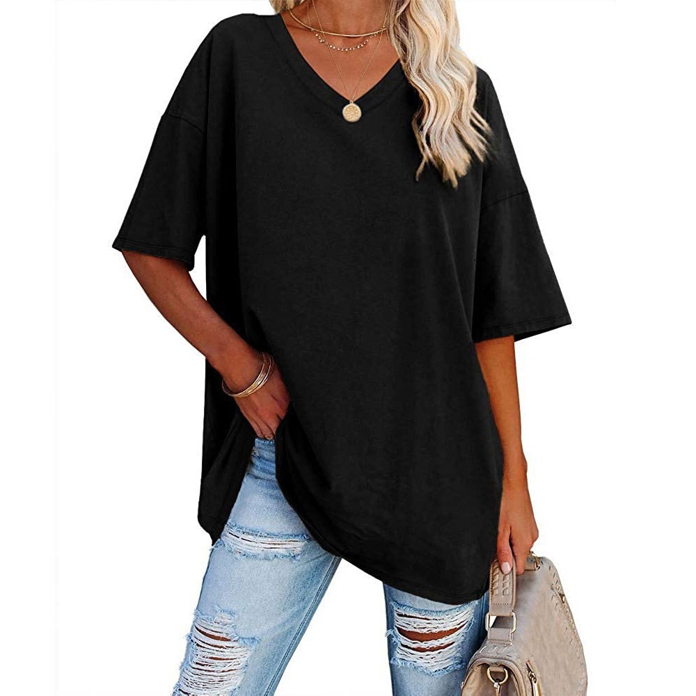 Women's Loose V-Neck Top Sprin - Summer Clothing Amazon ulasan dan harga