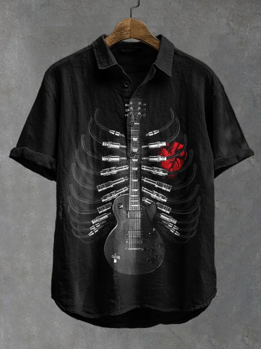 Men's polo shirt octopus print - Summer Clothing Men Linen ulasan dan harga