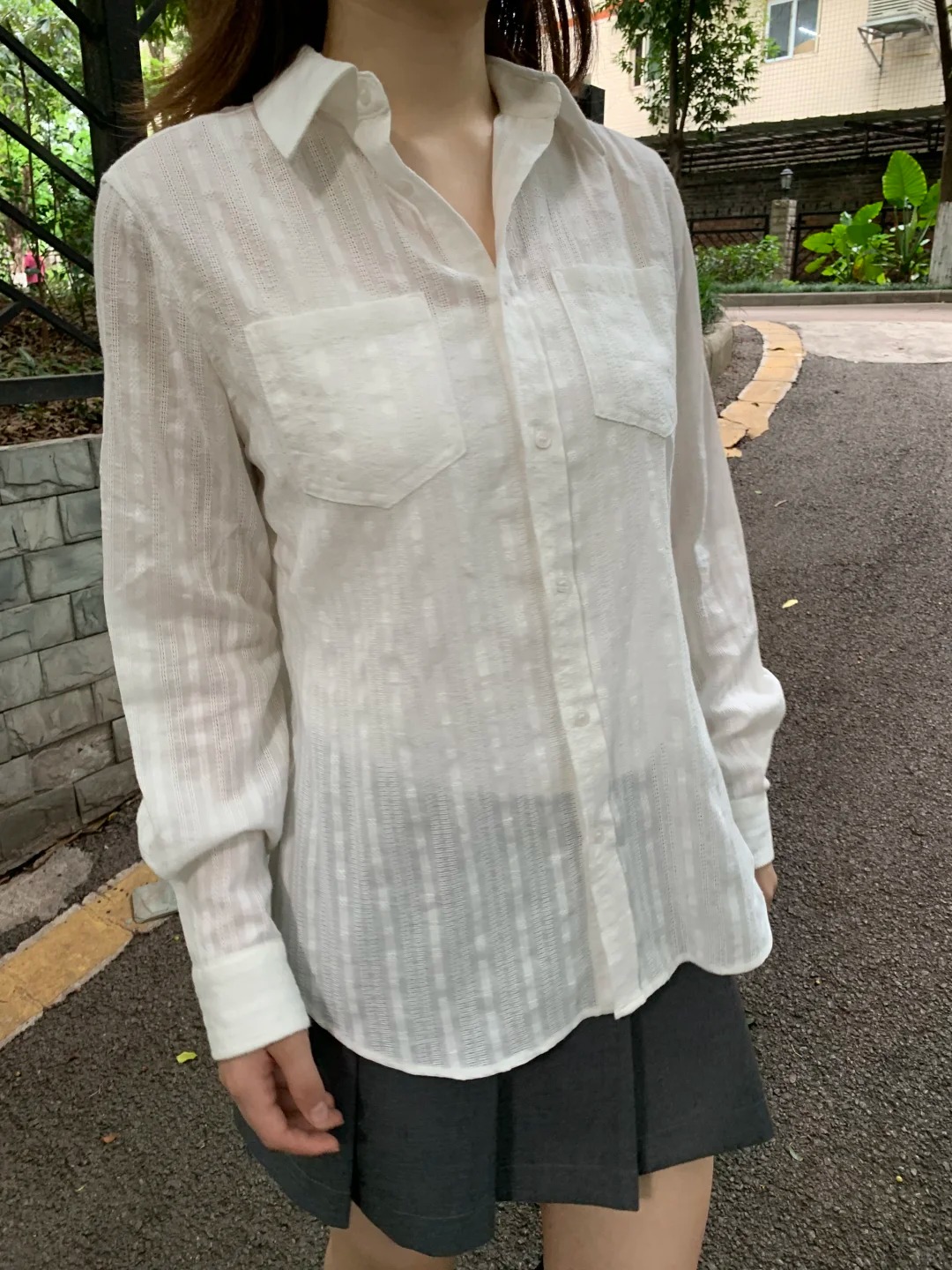 Linen Cotton Collar Buttons Bl - Crop Blouse Linen ulasan dan harga