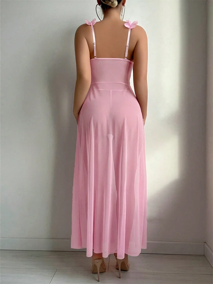 Pink Floral Sexy Nighties Wome - Summer Holiday Clothing Women ulasan dan harga