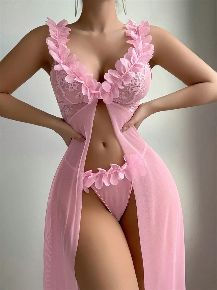 Pink Floral Sexy Nighties Wome - Summer Holiday Clothing Women ulasan dan harga