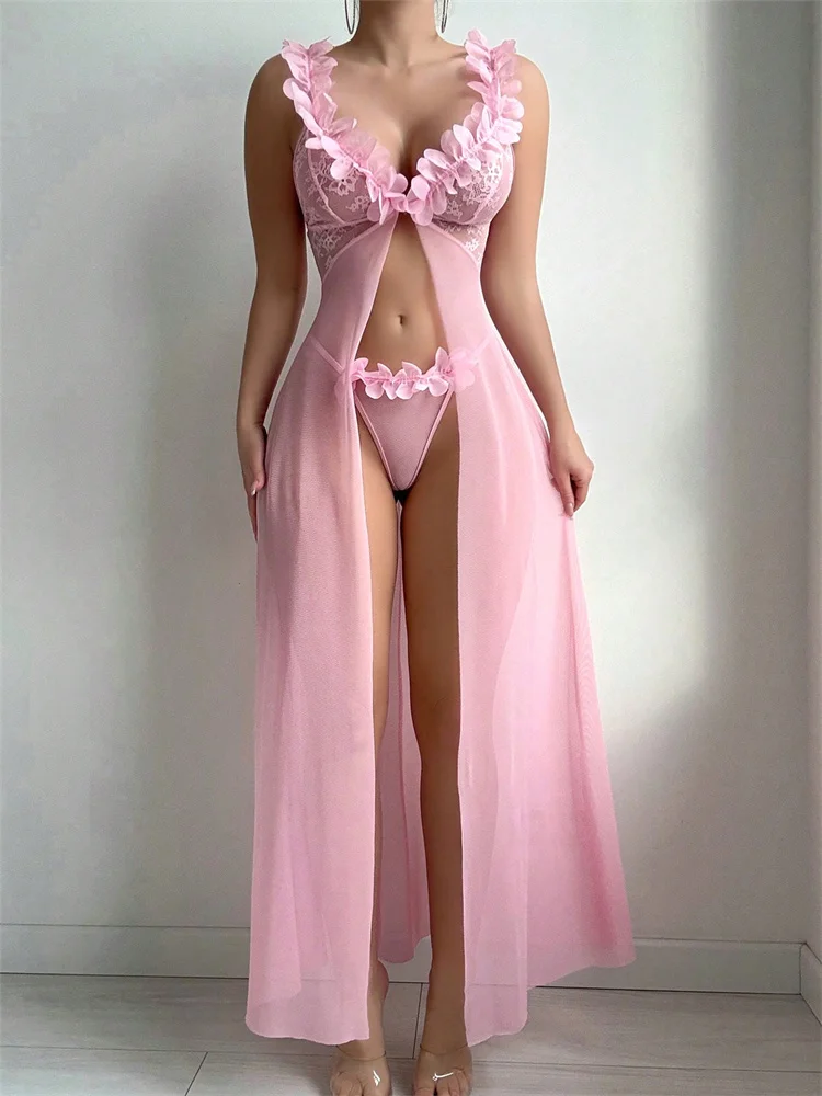 Pink Floral Sexy Nighties Wome - Summer Holiday Clothing Women ulasan dan harga