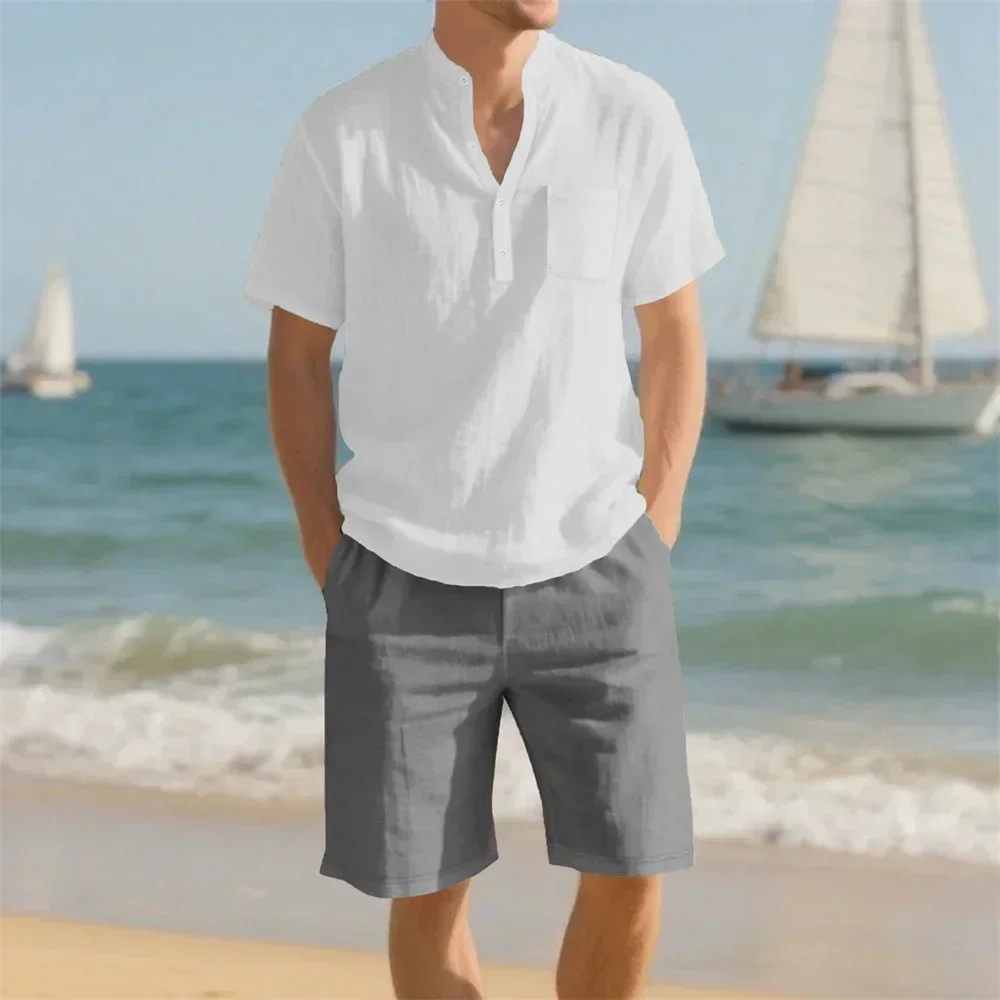 Men's Summer Sets Vacation Bea - Summer Clothing Men Linen ulasan dan harga