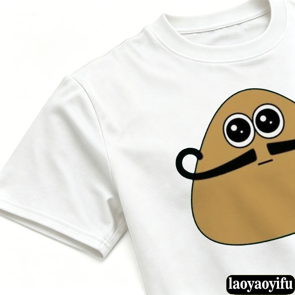 Cute Curly Mustache Pou Cartoo - Summer Games Clothing ulasan dan harga
