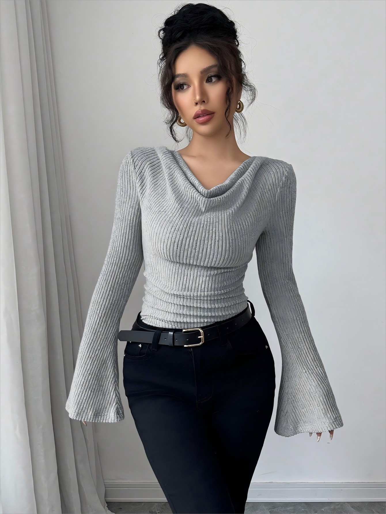 Women Blouse Off Shoulder Cowl - Off Shoulder Blouse ulasan dan harga
