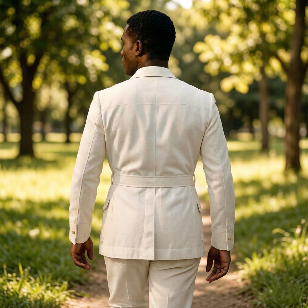 Mens Off White Linen Safari Su - Summer Clothing Men Linen ulasan dan harga