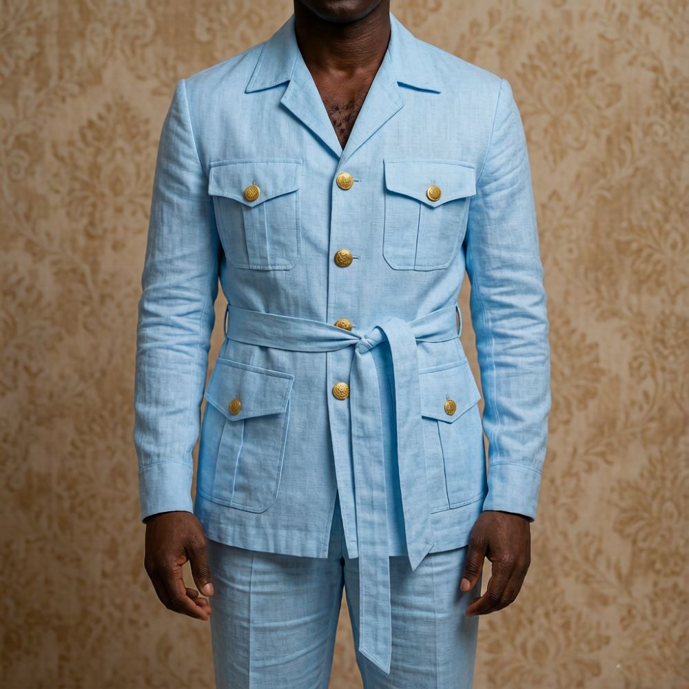 Mens Off White Linen Safari Su - Summer Clothing Men Linen ulasan dan harga