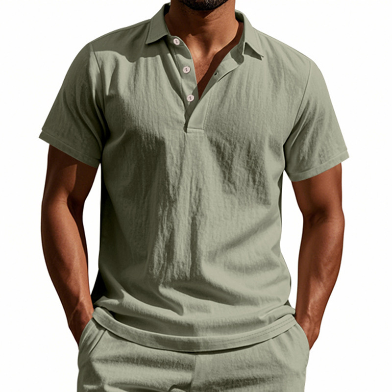 High-Quality 95% Linen Short-S - Summer Clothing Men Linen ulasan dan harga