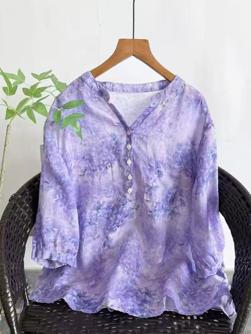 100% Ramie shirts for women su - Japan Summer Clothing Women ulasan dan harga