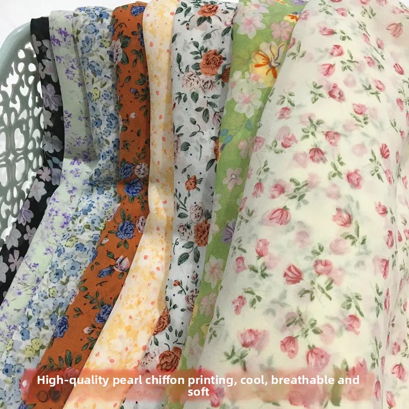 Flower Chiffon Fabric By The M - Soft Summer Yellow Clothing ulasan dan harga