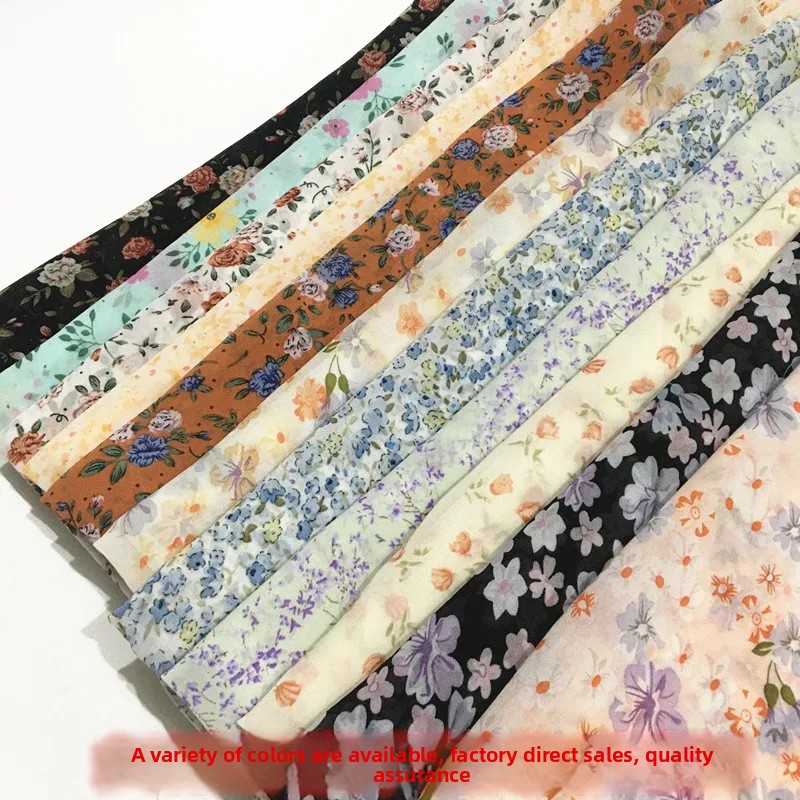 Flower Chiffon Fabric By The M - Soft Summer Yellow Clothing ulasan dan harga