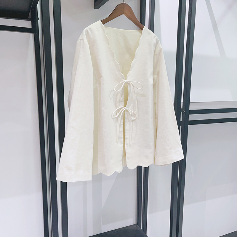 2026 New Vintage Boho Embroide - Crop Blouse Linen ulasan dan harga