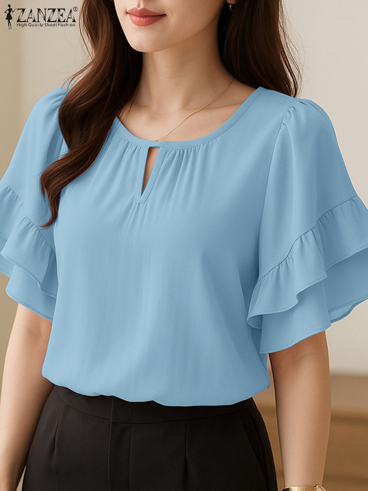 Stylish Women Blouses ZANZEA 2 - Summer Clothing Work ulasan dan harga