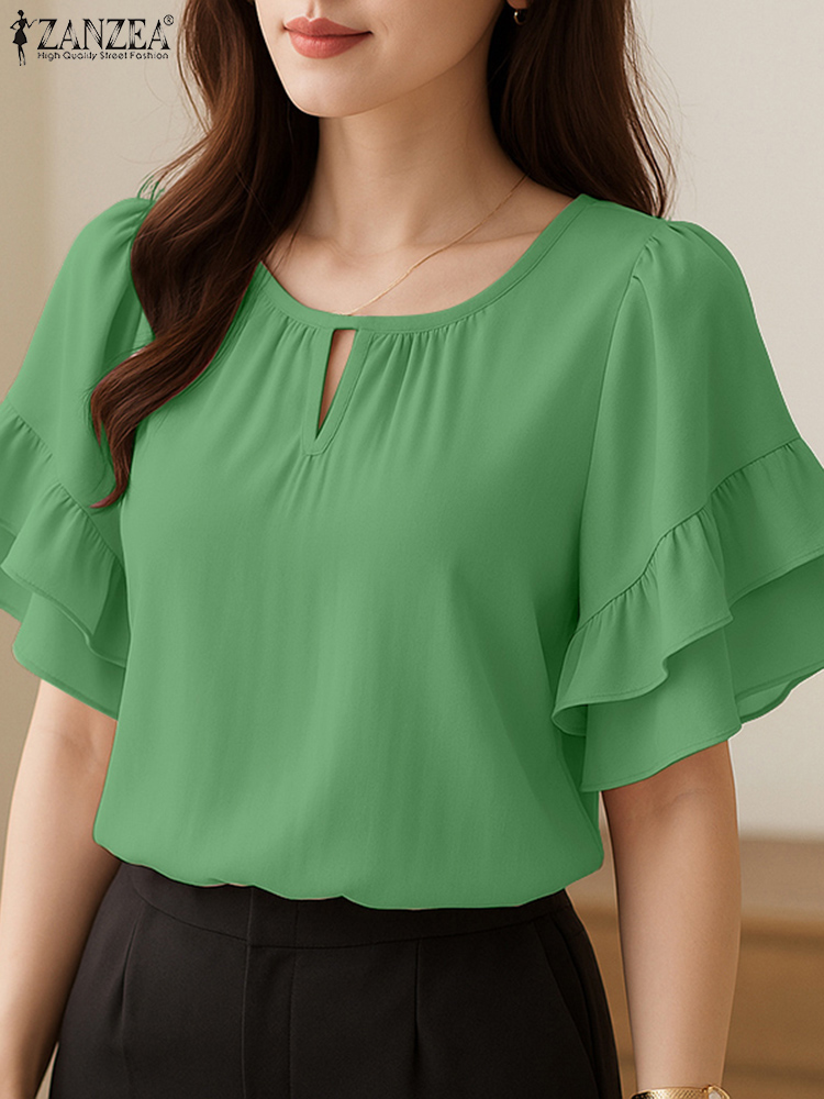Stylish Women Blouses ZANZEA 2 - Summer Clothing Work ulasan dan harga
