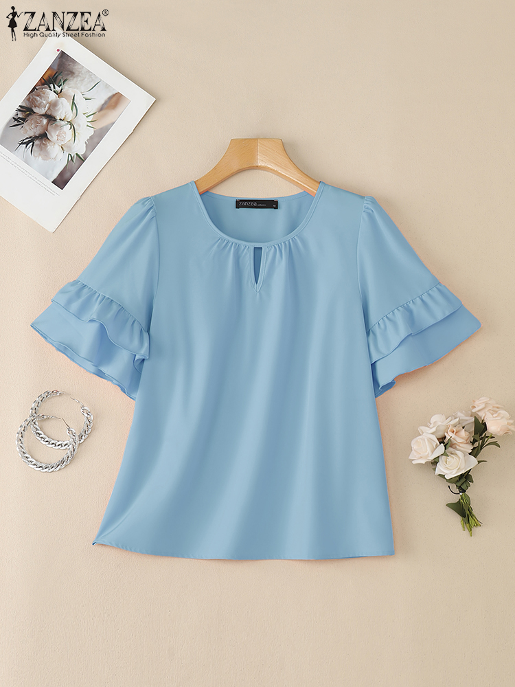 Stylish Women Blouses ZANZEA 2 - Summer Clothing Work ulasan dan harga