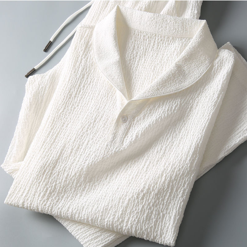 Summer Ultra-thin Two-piece Ic - Summer Clothing Men Linen ulasan dan harga