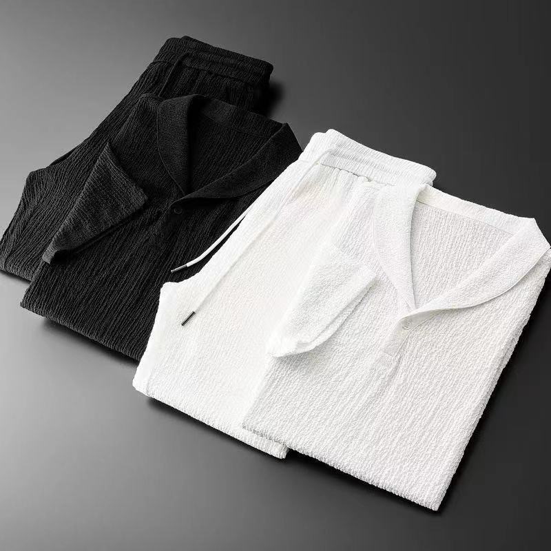 Summer Ultra-thin Two-piece Ic - Summer Clothing Men Linen ulasan dan harga