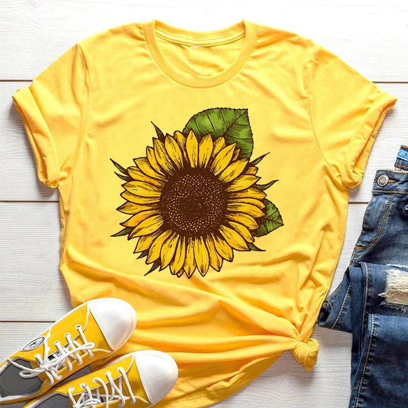 Yellow Women's T-shirt  Sunflo - Yellow Summer Clothing ulasan dan harga