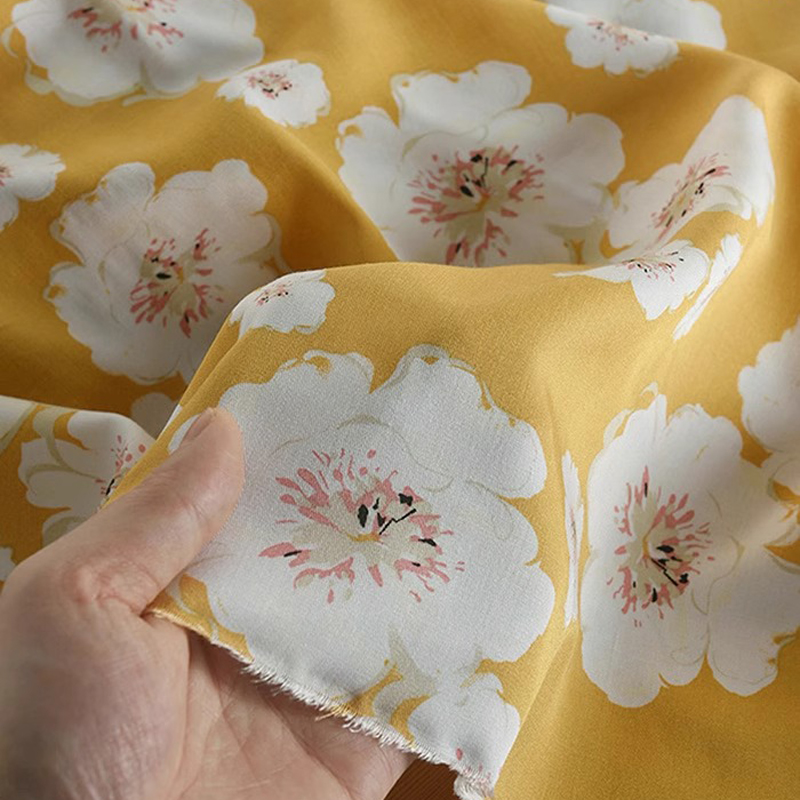White Floral Printed on Lovely - Soft Summer Yellow Clothing ulasan dan harga