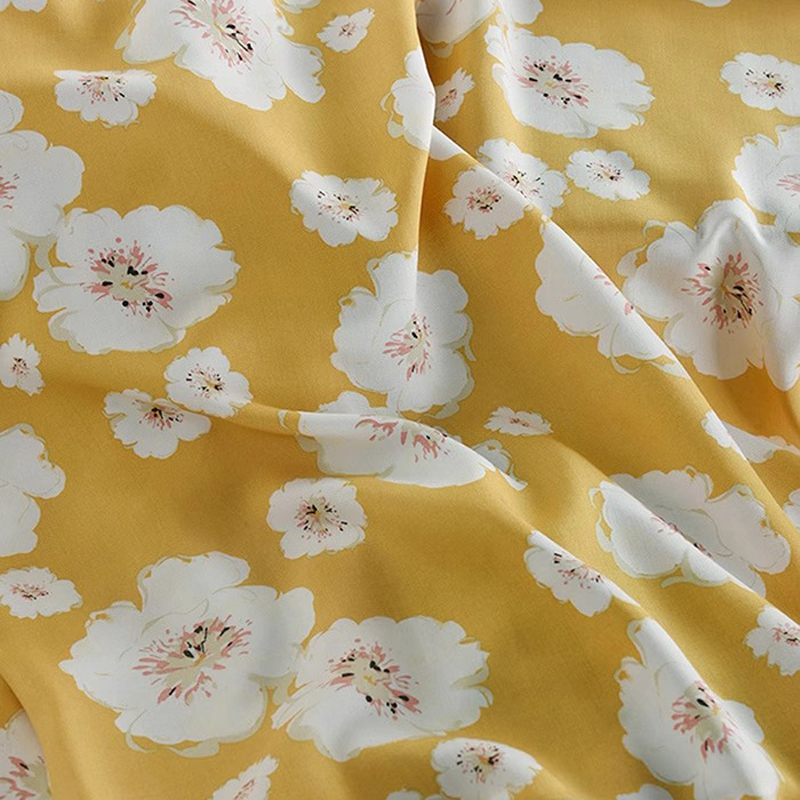 White Floral Printed on Lovely - Soft Summer Yellow Clothing ulasan dan harga